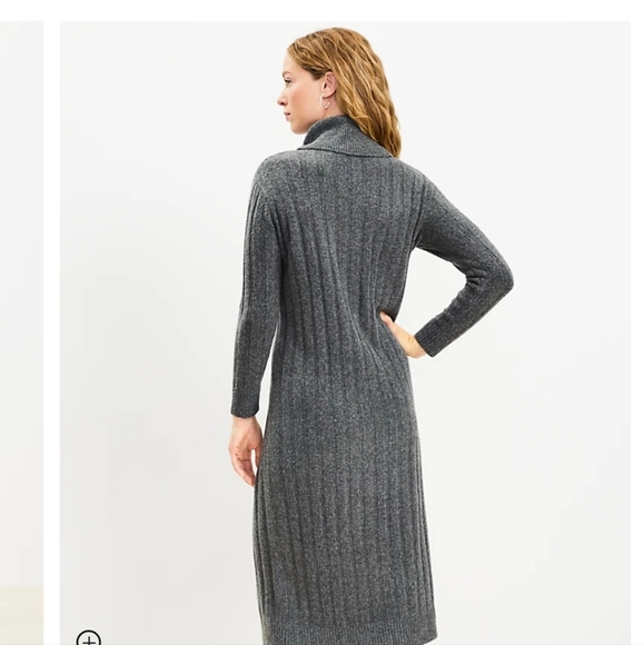 Loft Ribbed Turtleneck Midi Sweater Dress - Picture 5 of 8